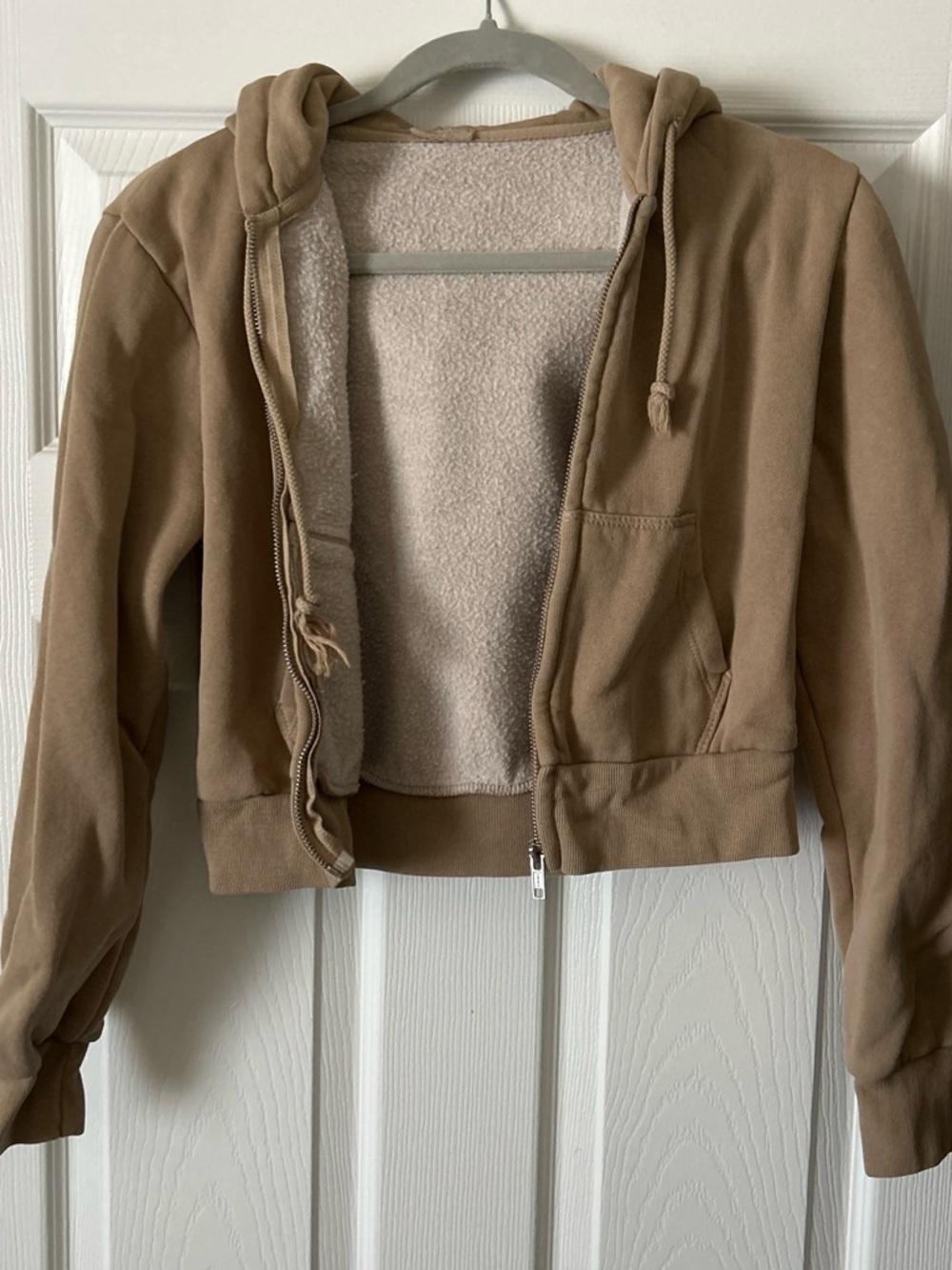 T.J.Maxx Tan Sherpa-Lined Hooded Jacket